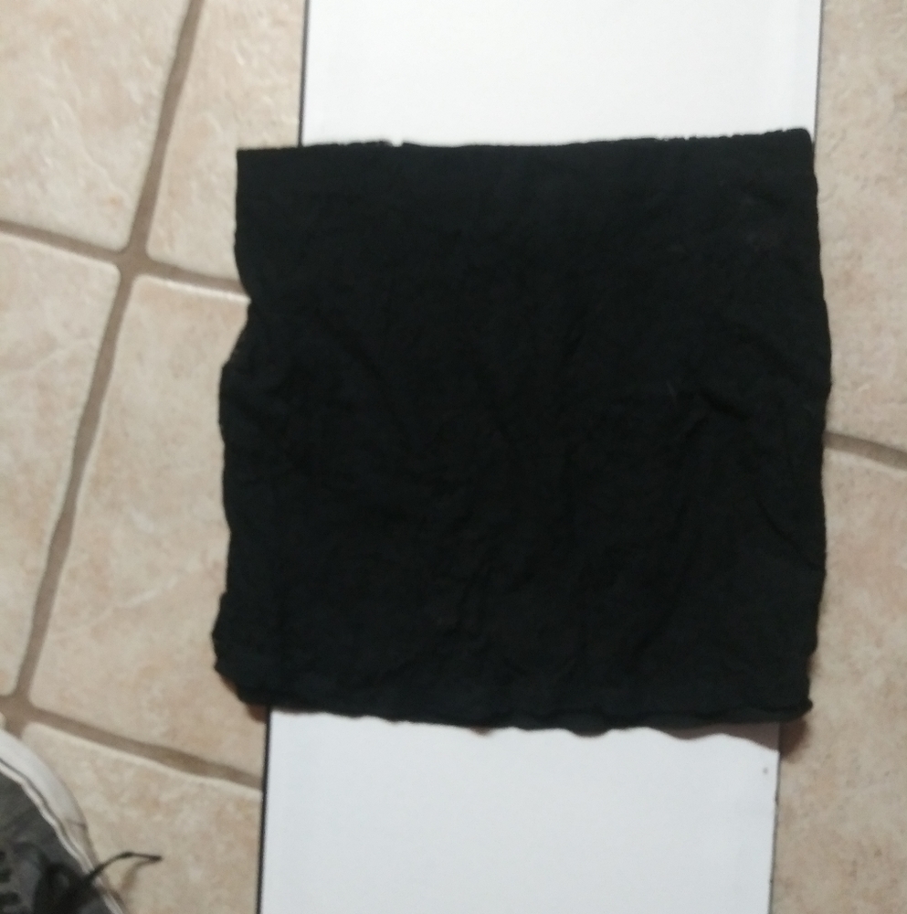 Black lace mini skirt